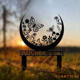 Custom Floral Butterfly Garden Sign Personalized Name Garden Stake Metal Garden Sign Gardener Name Sign Gardener Gift