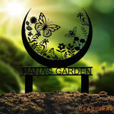 Custom Floral Butterfly Garden Sign Personalized Name Garden Stake Metal Garden Sign Gardener Name Sign Gardener Gift