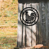 Custom Floral Chicken Coop Name Sign with LED Light Personalized Metal Hen House Sign Rooster Yard Art Farmhouse & Farm