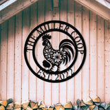 Custom Floral Chicken Coop Name Sign with LED Light Personalized Metal Hen House Sign Rooster Yard Art Farmhouse & Farm