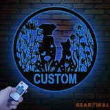 Custom Floral Dog and Cat Metal Sign Dog and Cat Garden Sign Personalized Cat Dog Name Sign Pet Lover Gift Dog Mom Gift