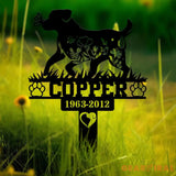 Custom Floral Dog Memorial Metal Stake Personalized Dog Loss Sign Sympathy Sign Pet Grave Markers Remembrance Stake