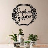 Custom Floral Garden Metal Sign Custom Metal Hanging Garden Sign Personalized Metal Gardening Gift Gardener Name Sign
