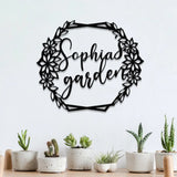 Custom Floral Garden Metal Sign Custom Metal Hanging Garden Sign Personalized Metal Gardening Gift Gardener Name Sign