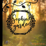 Custom Floral Garden Metal Sign Custom Metal Hanging Garden Sign Personalized Metal Gardening Gift Gardener Name Sign