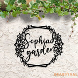Custom Floral Garden Metal Sign Custom Metal Hanging Garden Sign Personalized Metal Gardening Gift Gardener Name Sign