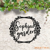 Custom Floral Garden Metal Sign Custom Metal Hanging Garden Sign Personalized Metal Gardening Gift Gardener Name Sign