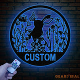 Custom Floral Rabbit Metal Sign Rabbit Lovers Gift Farm Animals Wall Decor Wall Hanging Metal Rabbit Sign Gift For