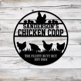 Custom Fluffy Butt Hut Metal Signs Chicken Coop Sign Personalized Chicken Farm Sign Farm Coop Sign Family Name Chicken