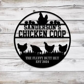 Custom Fluffy Butt Hut Metal Signs Chicken Coop Sign Personalized Chicken Farm Sign Farm Coop Sign Family Name Chicken