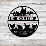 Custom Fluffy Butt Hut Metal Signs Chicken Coop Sign Personalized Chicken Farm Sign Farm Coop Sign Family Name Chicken