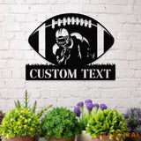 Custom Football Name and Number Metal Sign with LED Lights Personalized Family Name Metal Sign Personalized Wall Art
