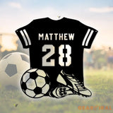 Custom Football Player Jersey Wall Art With LED Light - Custom Football Name Sign - Soccer RGB LED Light Sign