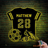 Custom Football Player Jersey Wall Art With LED Light - Custom Football Name Sign - Soccer RGB LED Light Sign