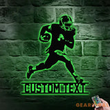 Custom Football Player Name Metal Sign with LED Lights Personalized Family Name Metal Sign Personalized Wall Art