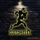 Custom Football Player Name Metal Sign with LED Lights Personalized Family Name Metal Sign Personalized Wall Art