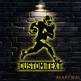 Custom Football Player Name Metal Sign with LED Lights Personalized Family Name Metal Sign Personalized Wall Art