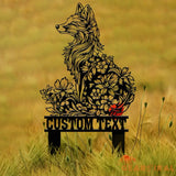 Custom Fox Garden Sign – Personalized Metal Garden Stake – Fox Yard Art & Lawn Decor – Cabin or Den Decoration
