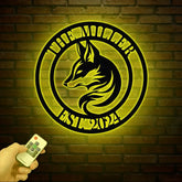 Custom Fox Metal Sign Personalized Fox Name Wall Art Fox Cabin Den Decor Farm Ranch Barn Sign Fox Wall Decor Wildlife