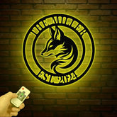 Custom Fox Metal Sign Personalized Fox Name Wall Art Fox Cabin Den Decor Farm Ranch Barn Sign Fox Wall Decor Wildlife