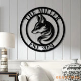 Custom Fox Metal Sign Personalized Fox Name Wall Art Fox Cabin Den Decor Farm Ranch Barn Sign Fox Wall Decor Wildlife