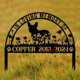Custom French Bulldog Memorial Metal Stake - Personalized Pet Grave Marker Remembrance Sign Sympathy Gift French