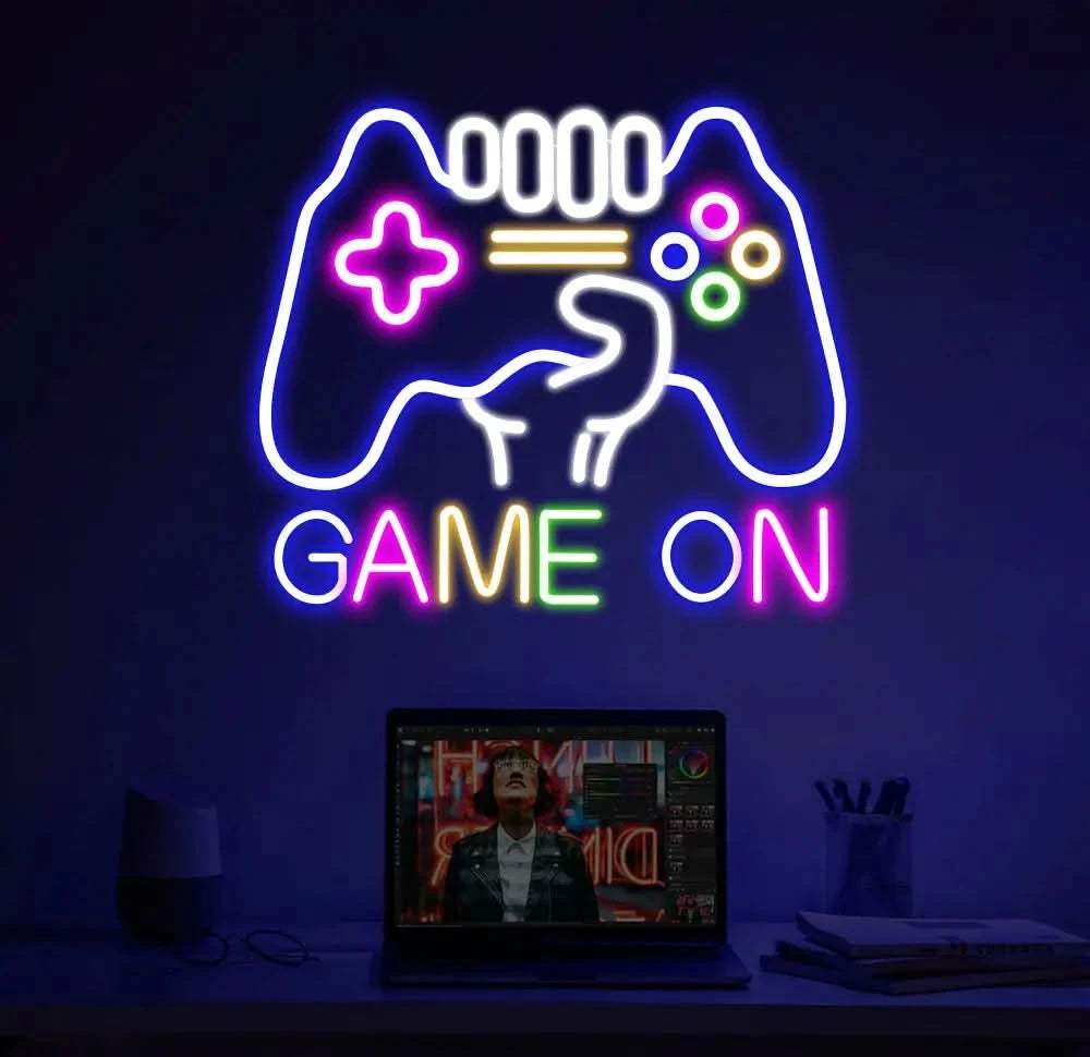 Custom Game On Controller Neon Sign Game Controller Led Light Game Zone Neon Sign Gaming Neon Light Gamer Room Art