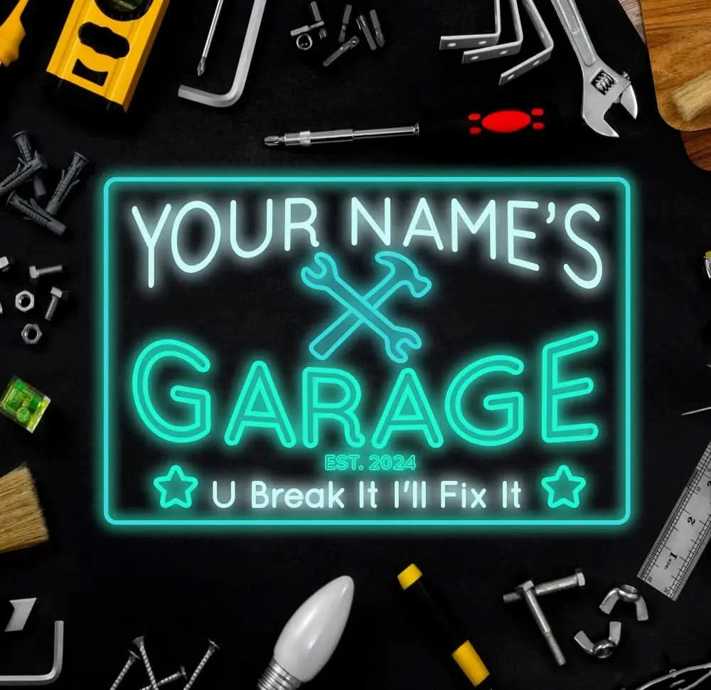 Custom Garage Sign Personalized Neon Sign Garage LED Sign Garage Sign Papa Workshop Sign Gift For Husband Business Sign
