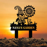Custom Garden Gnome Metal Sign Stake Personalized Garden Stake Garden Gnome Outdoor Patio Garden Art Decor Metal Yard