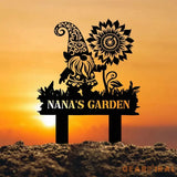 Custom Garden Gnome Metal Sign Stake Personalized Garden Stake Garden Gnome Outdoor Patio Garden Art Decor Metal Yard