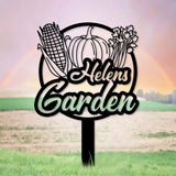 Custom Garden Metal Sign Flower Sign with Stakes Outdoor Metal Sign Metal Yard Art Housewarming Gift Garden Decor Gifts