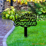 Custom Garden Metal Sign Flower Sign with Stakes Outdoor Metal Sign Metal Yard Art Housewarming Gift Garden Decor Gifts