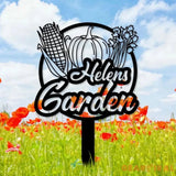 Custom Garden Metal Sign Flower Sign with Stakes Outdoor Metal Sign Metal Yard Art Housewarming Gift Garden Decor Gifts