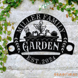 Custom Garden Metal Sign Vegetable Garden Hanging Family Last Name Backyard Sign Vegetable Garden Decor Home Grown
