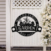 Custom Garden Metal Sign Vegetable Garden Hanging Family Last Name Backyard Sign Vegetable Garden Decor Home Grown
