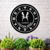 Custom Gemini Zodiac Metal Wall Art Personalized Gemini Zodiac Name Sign Decoration For Room Horoscope Home Decor