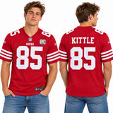 Custom George Kittle San Francisco 49ers Fan Inspired 80th Anniversary Game Jersey - Scarlet