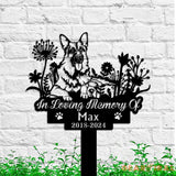 Custom German Shepherd Dog Memorial Stake - Metal Stake - German Shepherd Sign - Dog Flower | GearViral