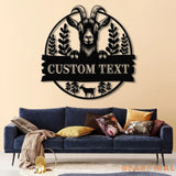 Custom Goat Metal Wall Sign – Personalized Farm Name Wall Art – Goat Farmhouse Decor & Gifts for Goat Lovers Family