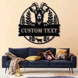 Custom Goat Metal Wall Sign – Personalized Farm Name Wall Art – Goat Farmhouse Decor & Gifts for Goat Lovers Family