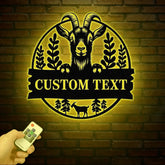 Custom Goat Metal Wall Sign – Personalized Farm Name Wall Art – Goat Farmhouse Decor & Gifts for Goat Lovers Family