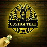Custom Goat Metal Wall Sign – Personalized Farm Name Wall Art – Goat Farmhouse Decor & Gifts for Goat Lovers Family