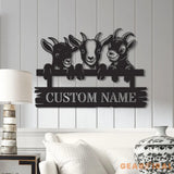 Custom Goat Metal Wall Sign – Personalized Farm Name Wall Art – Goat Farmhouse Decor & Gifts for Goat Lovers Family