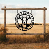 Custom Goat Metal Wall Sign – Personalized Farm Name Wall Art – Goat Farmhouse Decor & Gifts for Goat Lovers Family
