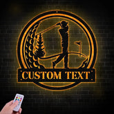 Custom Golf Metal Sign Led Light Golf Gifts for Men Father’s Day Gift Golfer Name Sign Gifts for Golfer