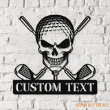 Custom Golf Skull Metal Sign Led Light Golf Gifts for Men Father’s Day Gift Golfer Name Sign Gifts for Golfer