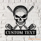 Custom Golf Skull Metal Sign Led Light Golf Gifts for Men Father’s Day Gift Golfer Name Sign Gifts for Golfer