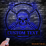 Custom Golf Skull US Flag Metal Sign Led Light Golf Gifts for Men Father’s Day Gift Golfer Name Sign Gifts for Golfer