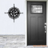 Custom GPS Skull Prirate Compass Metal Sign with LED Light Personalized Coordinates Sign Nautical Decoration