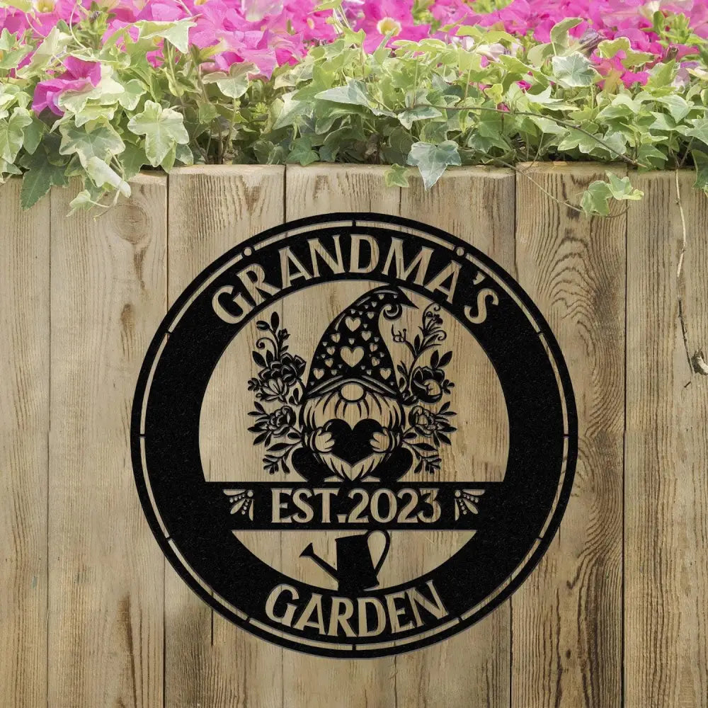 Custom Grandma’s GardenGnome Yard Sign Metal Gnome Garden Sign Custom Garden Sign Gnome Metal Art Outdoor Lawn Decor